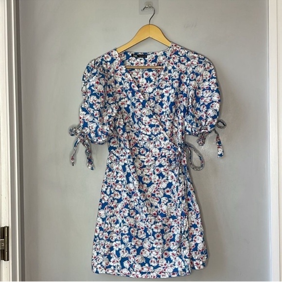 Zara Poplin Wrap Dress Floral Print Blogger Favorite - Picture 6 of 13